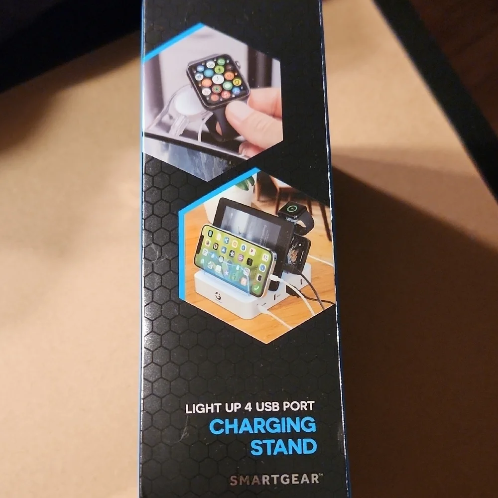 White Charging Stand with 4 USB Ports Brand New. Unopened, Sealed Box